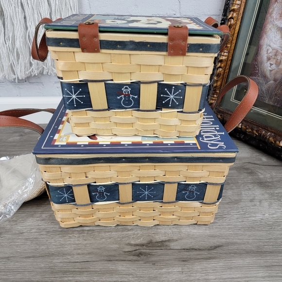 CMI HENTON Other - Happy Holidays Woven Baskets by CMI HENTON